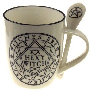 Alchemy of England Hexy Witch Mug & Spoon Set Fine Bone China 13 oz Coffee Cup